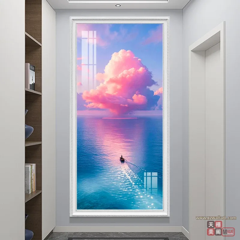 抽象 单幅 装饰画 轻奢风 玄关背景墙挂画 晶瓷画
