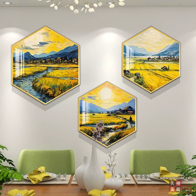 抽象 单幅 装饰画 现代简约 餐厅背景墙挂画 晶瓷画