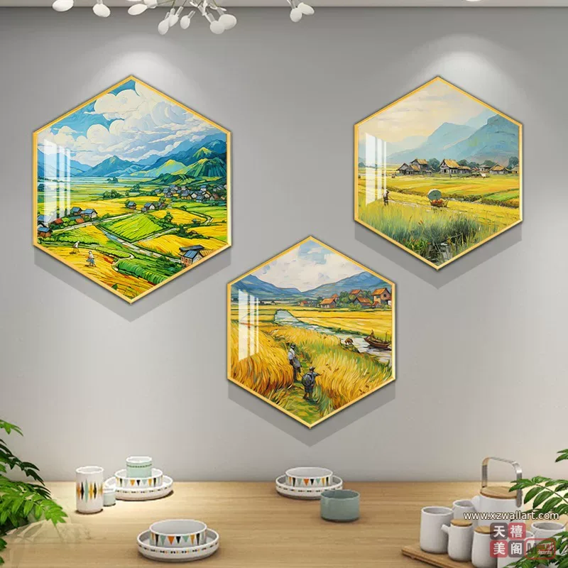 抽象 单幅 装饰画 现代简约 餐厅背景墙挂画 晶瓷画