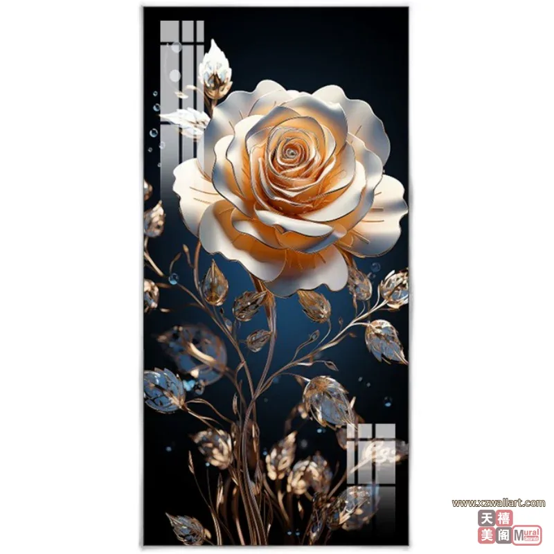 抽象 单幅 装饰画 轻奢风 玄关背景墙挂画 晶瓷画