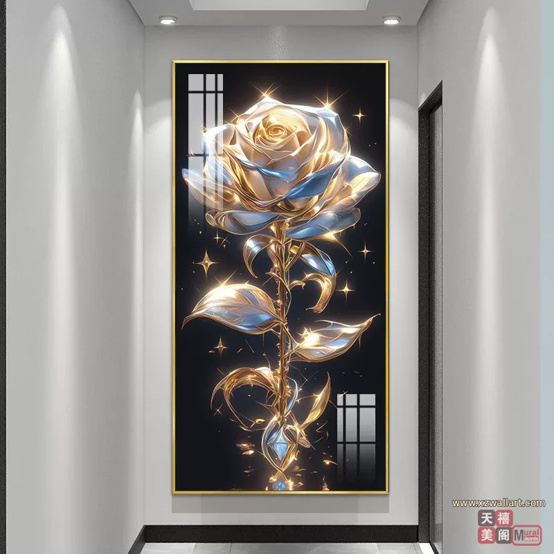 抽象 单幅 装饰画 轻奢风 玄关背景墙挂画 晶瓷画
