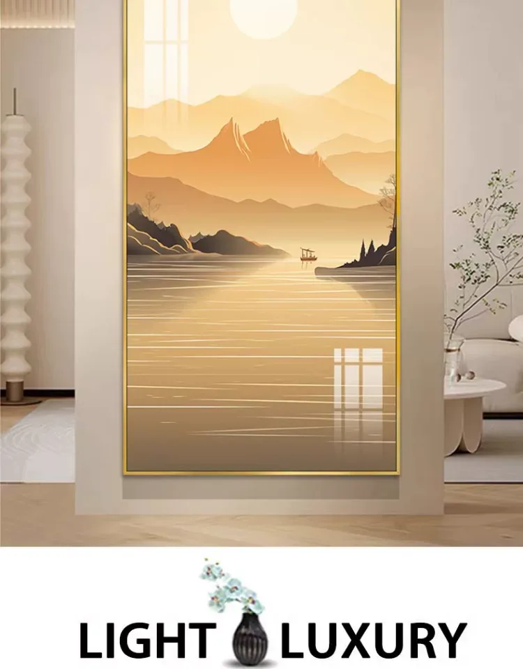 抽象 单幅 装饰画 奶油风 玄关背景墙挂画 晶瓷画