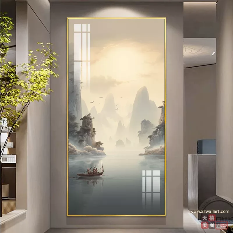 抽象 单幅 装饰画 奶油风 玄关背景墙挂画 晶瓷画