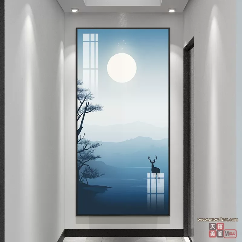 抽象 单幅 装饰画 轻奢风 玄关背景墙挂画 晶瓷画