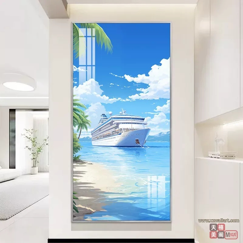 抽象 单幅 装饰画 现代简约 玄关背景墙挂画 晶瓷画