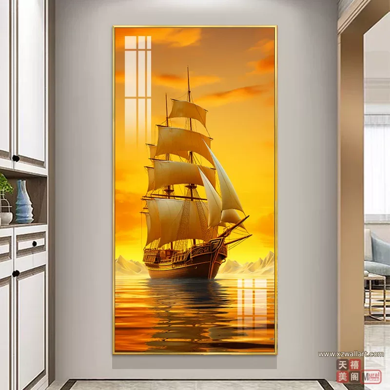 抽象 单幅 装饰画 现代简约 玄关背景墙挂画 晶瓷画