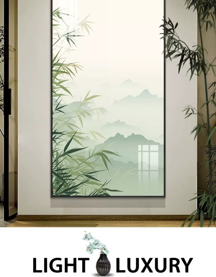 竹 单幅 装饰画 新中式 玄关背景墙挂画 晶瓷画