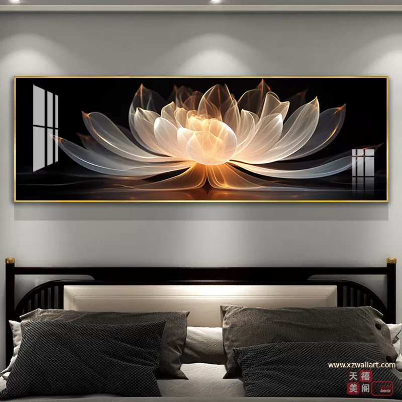 抽象 单幅 装饰画 轻奢风 卧室背景墙挂画 晶瓷画
