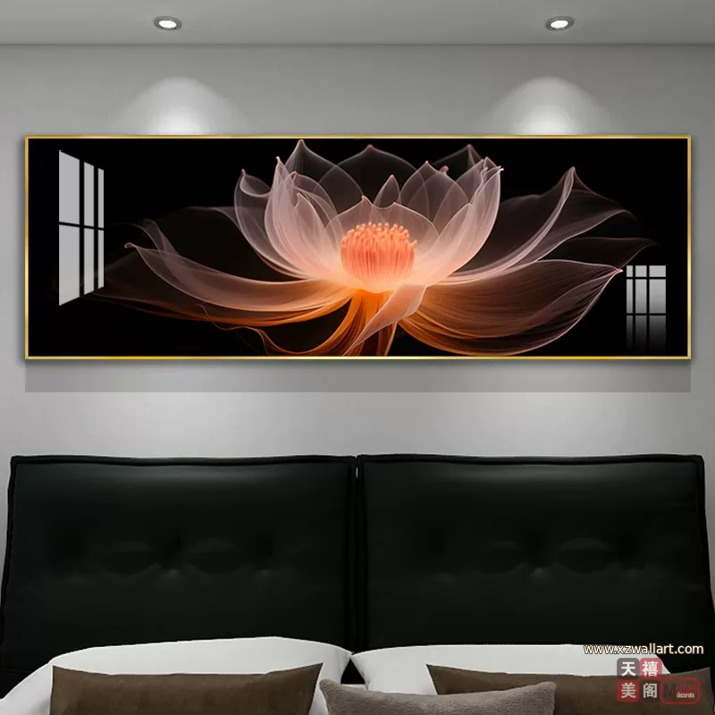 抽象 单幅 装饰画 轻奢风 卧室背景墙挂画 晶瓷画