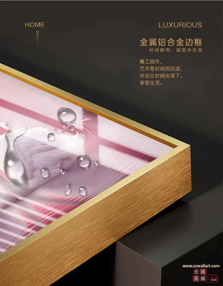 抽象 单幅 装饰画 轻奢风 卧室背景墙挂画 晶瓷画