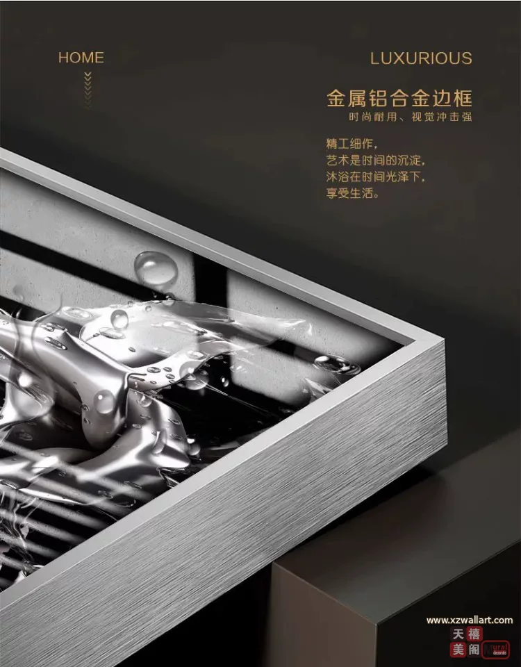 抽象 单幅 装饰画 轻奢风 卧室背景墙挂画 晶瓷画