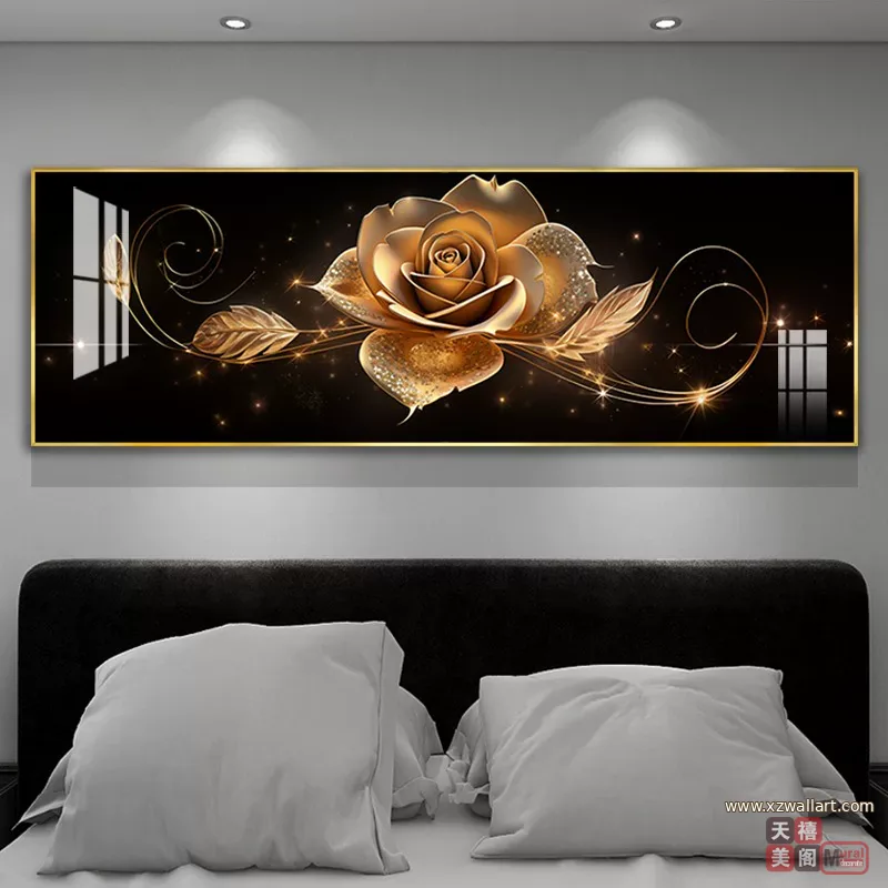 抽象 单幅 装饰画 轻奢风 卧室背景墙挂画 晶瓷画