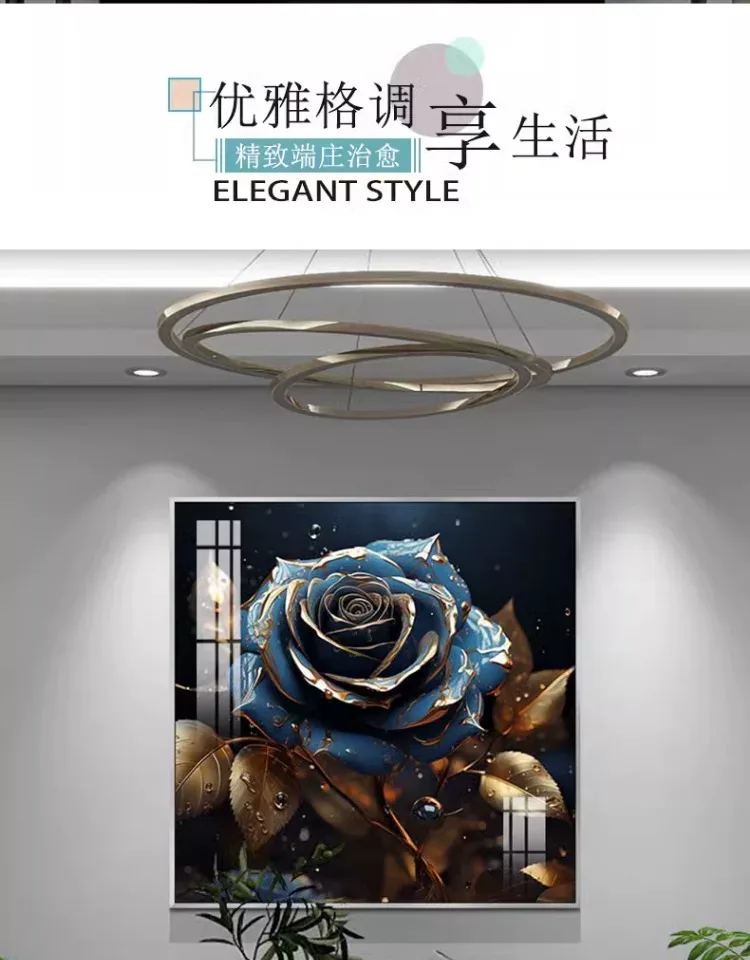 花 单幅 装饰画 轻奢风 餐厅背景墙挂画 晶瓷画