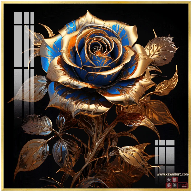 花 单幅 装饰画 轻奢风 餐厅背景墙挂画 晶瓷画