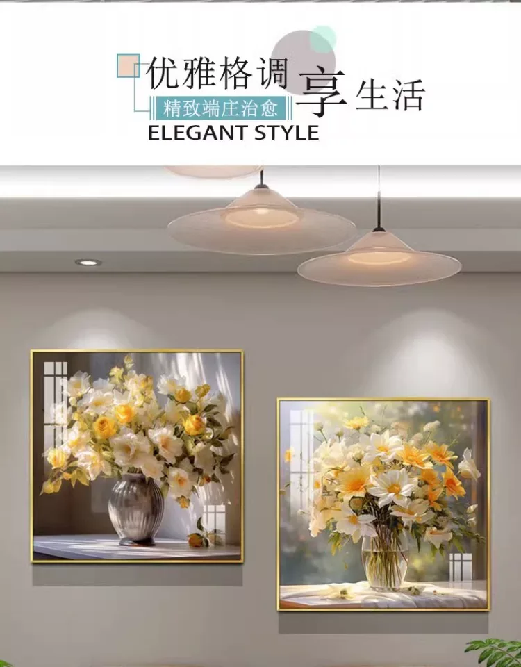 抽象 单幅 装饰画 轻奢风 餐厅背景墙挂画 晶瓷画