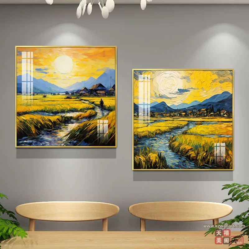 抽象 单幅 装饰画 轻奢风 餐厅背景墙挂画 晶瓷画