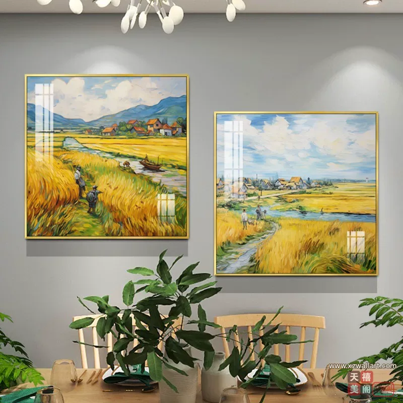 抽象 单幅 装饰画 轻奢风 餐厅背景墙挂画 晶瓷画