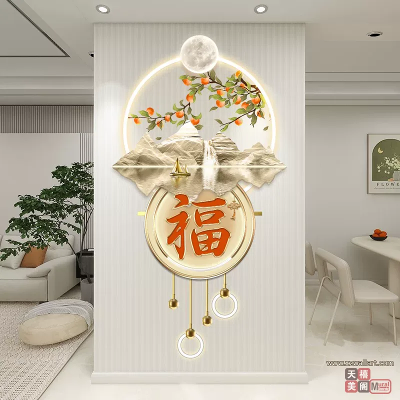抽象 单幅 装饰画 奶油风 玄关背景墙挂画 晶瓷画