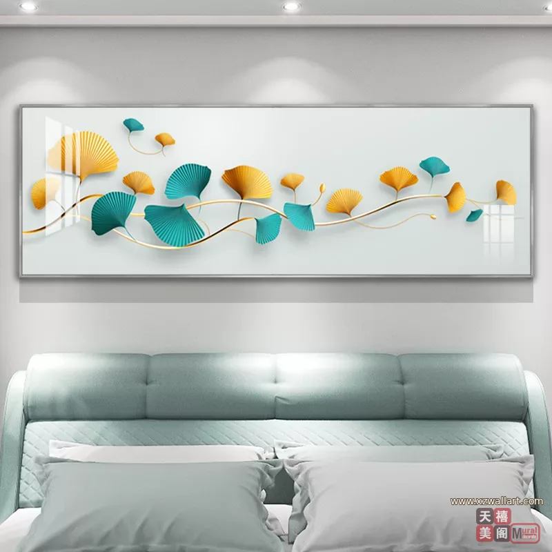 抽象 单幅 装饰画 轻奢风 卧室背景墙挂画 晶瓷画