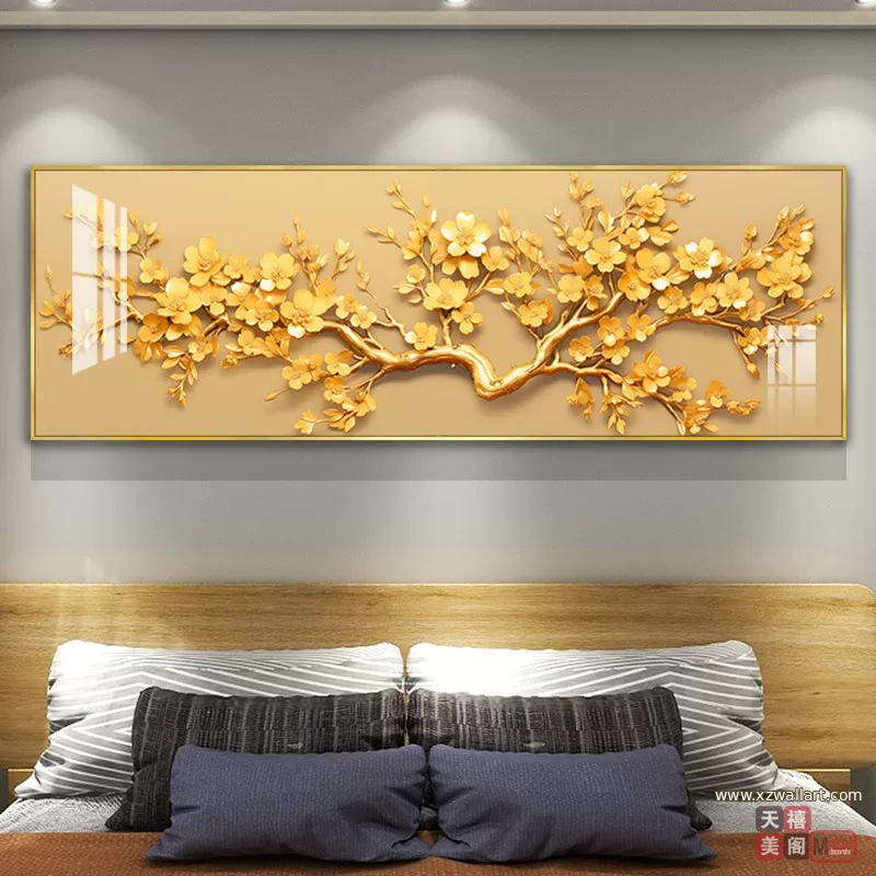 抽象 单幅 装饰画 轻奢风 卧室背景墙挂画 晶瓷画