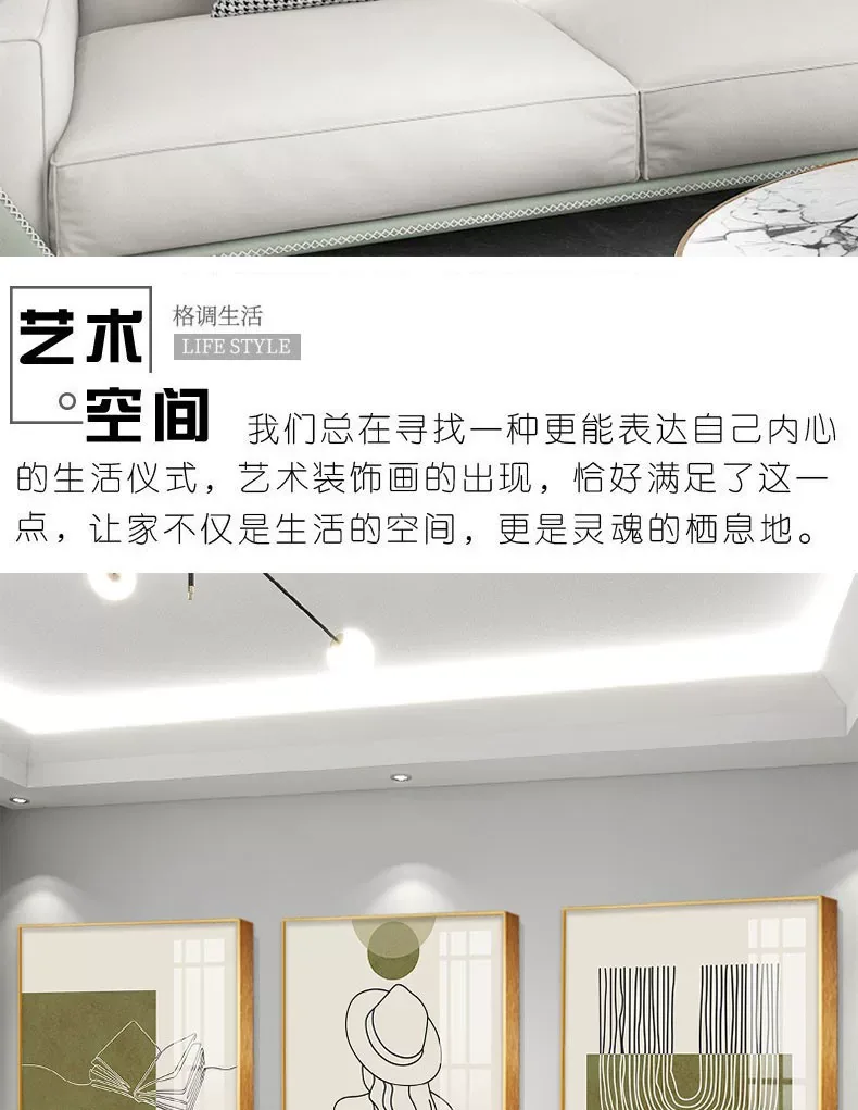 抽象 单幅 装饰画 轻奢风 客厅背景墙挂画 晶瓷画