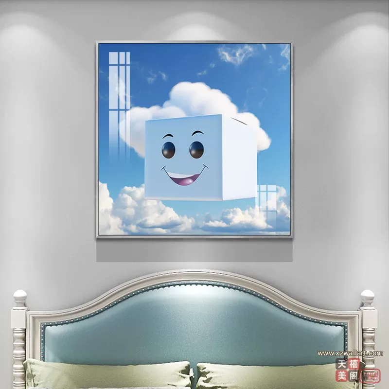 云 单幅 装饰画 现代简约 卧室背景墙挂画 晶瓷画