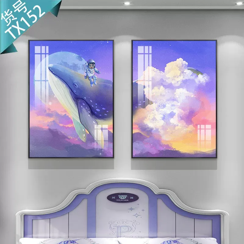 抽象 单幅 装饰画 轻奢风 卧室背景墙挂画 晶瓷画