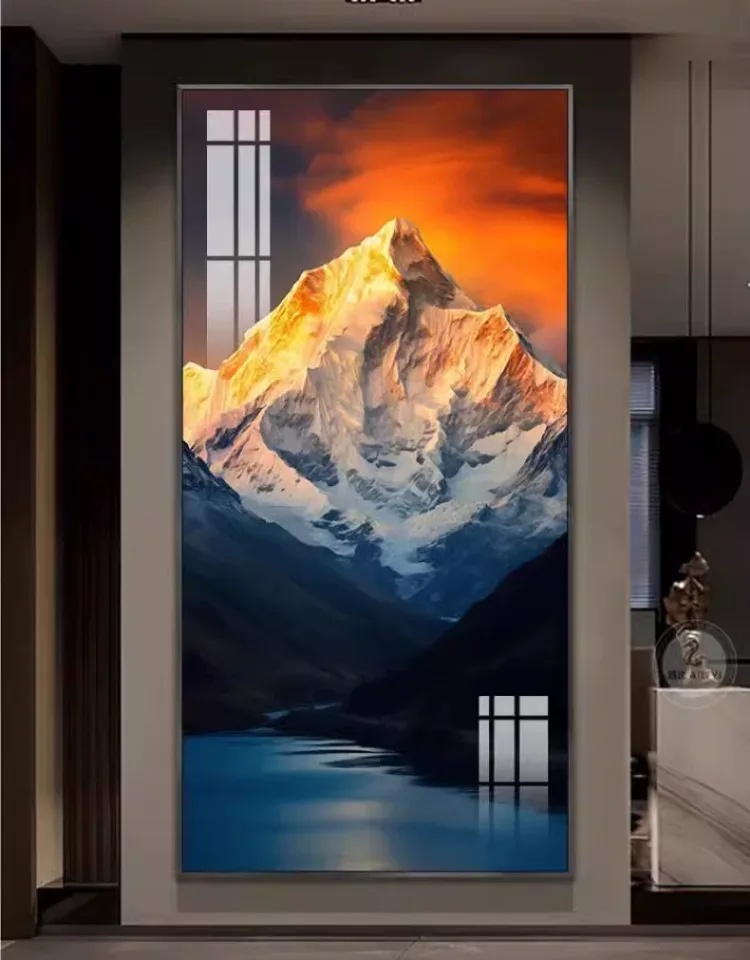 抽象 单幅 装饰画 轻奢风 玄关背景墙挂画 晶瓷画