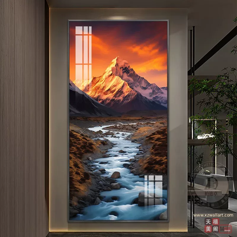 抽象 单幅 装饰画 轻奢风 玄关背景墙挂画 晶瓷画
