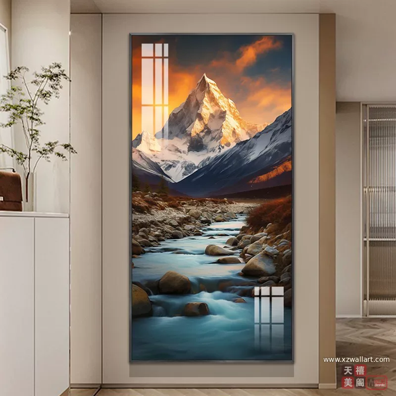 抽象 单幅 装饰画 轻奢风 玄关背景墙挂画 晶瓷画