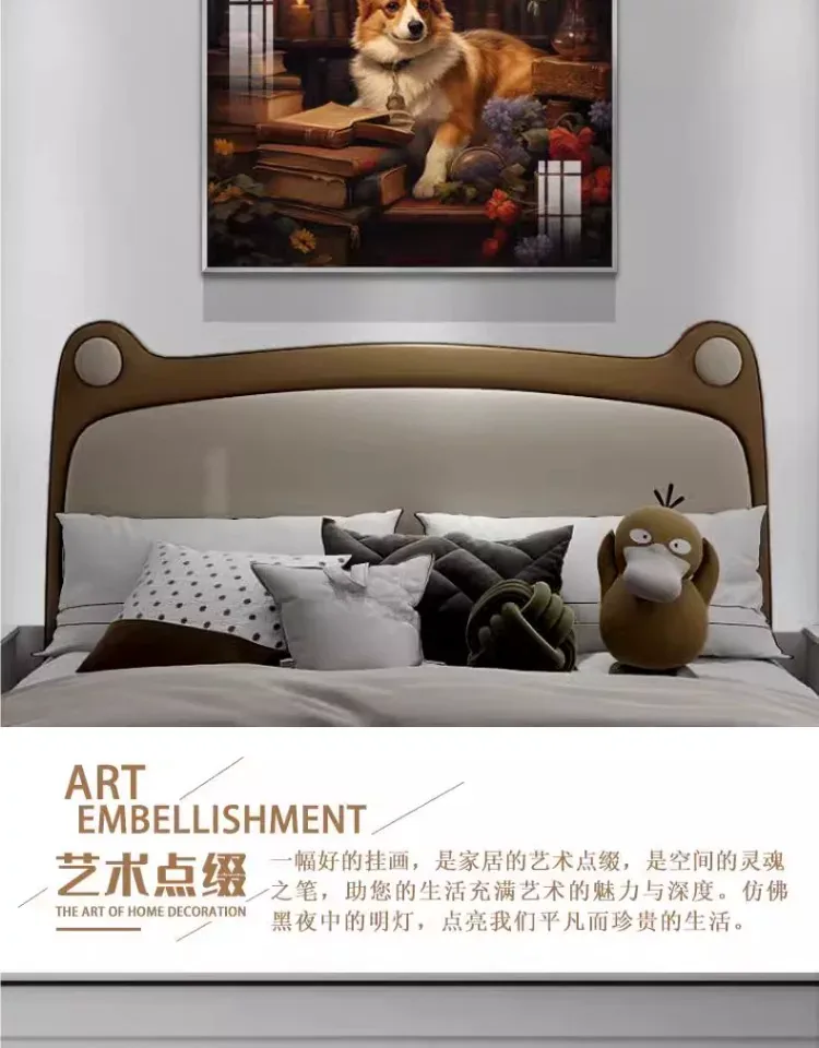 抽象 单幅 装饰画 美式 卧室背景墙挂画 晶瓷画