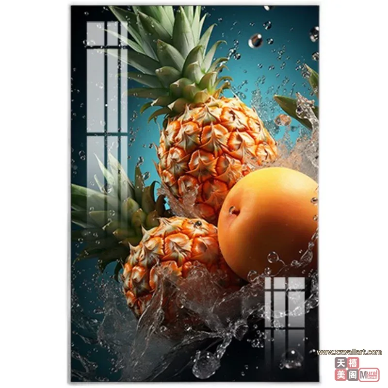抽象 单幅 装饰画 轻奢风 餐厅背景墙挂画 晶瓷画