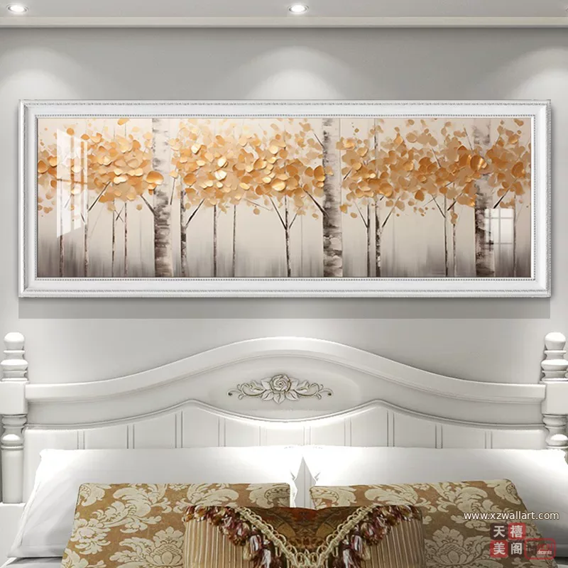 抽象 单幅 装饰画 奶油风 卧室背景墙挂画 晶瓷画
