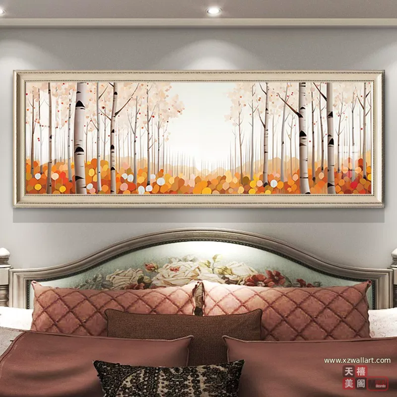抽象 单幅 装饰画 奶油风 卧室背景墙挂画 晶瓷画