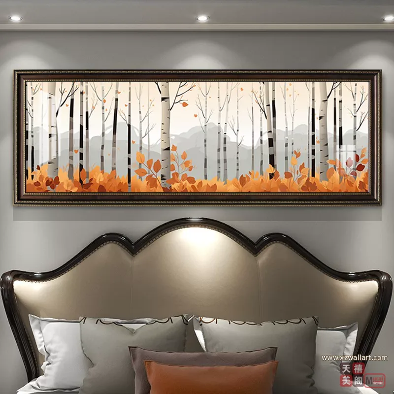 抽象 单幅 装饰画 奶油风 卧室背景墙挂画 晶瓷画