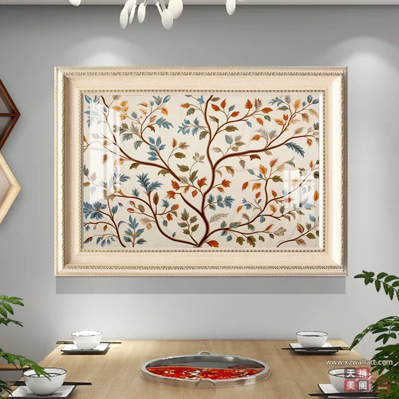抽象 单幅 装饰画 奶油风 餐厅背景墙挂画 晶瓷画