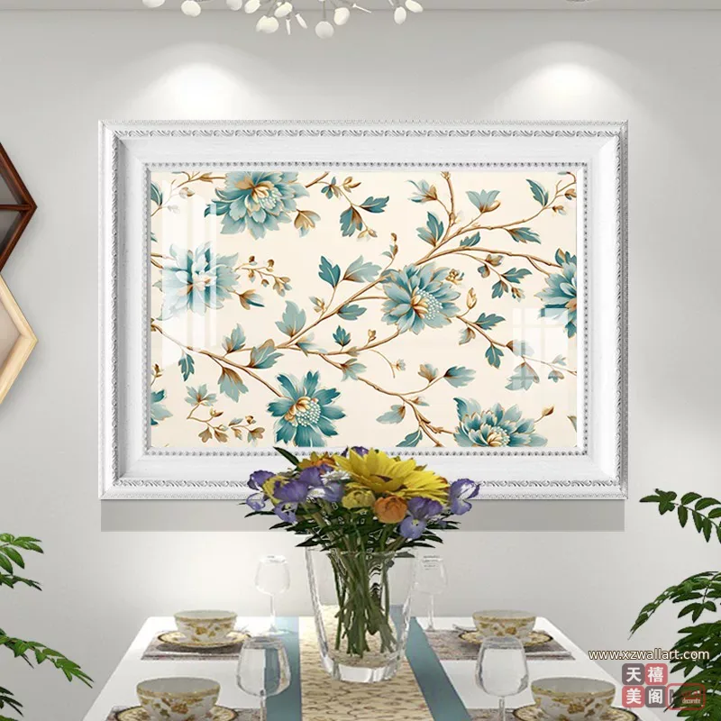 抽象 单幅 装饰画 奶油风 餐厅背景墙挂画 晶瓷画