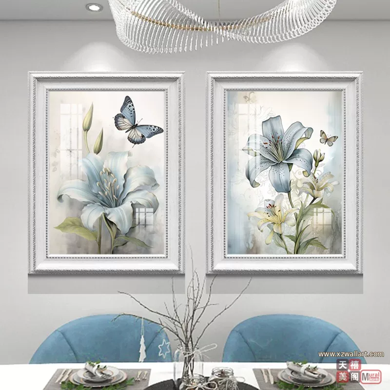 抽象 单幅 装饰画 欧式 餐厅背景墙挂画 晶瓷画