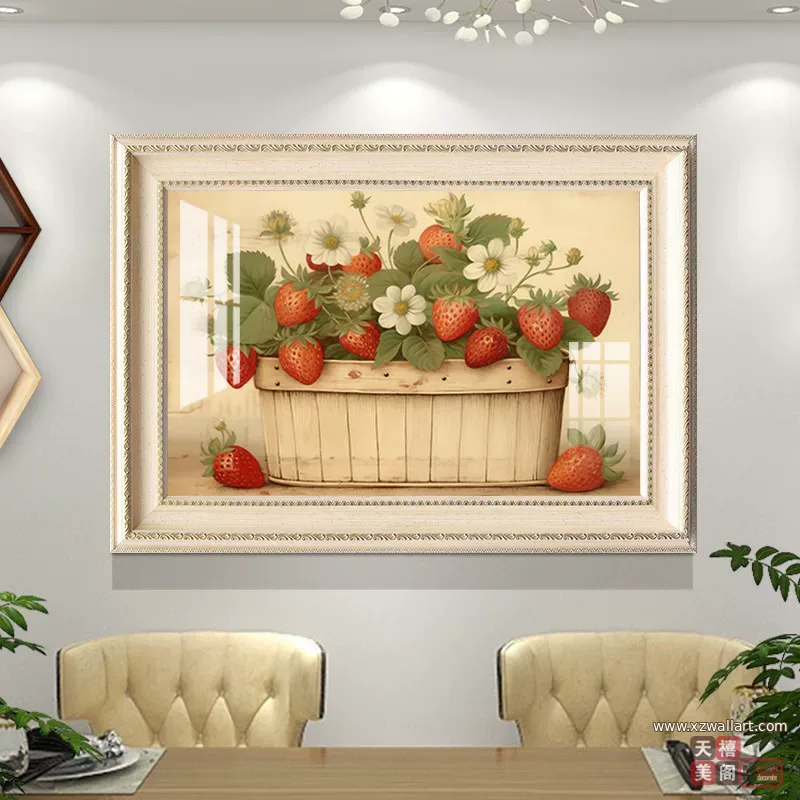 抽象 单幅 装饰画 美式 餐厅背景墙挂画 晶瓷画