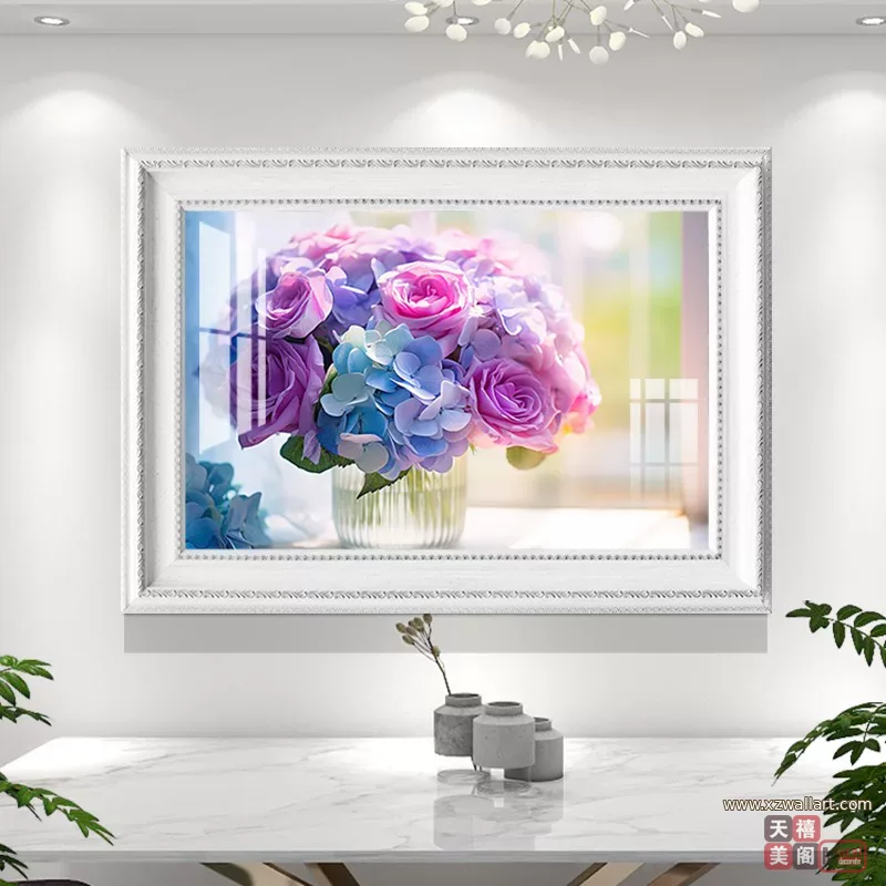 抽象 单幅 装饰画 欧式 餐厅背景墙挂画 晶瓷画