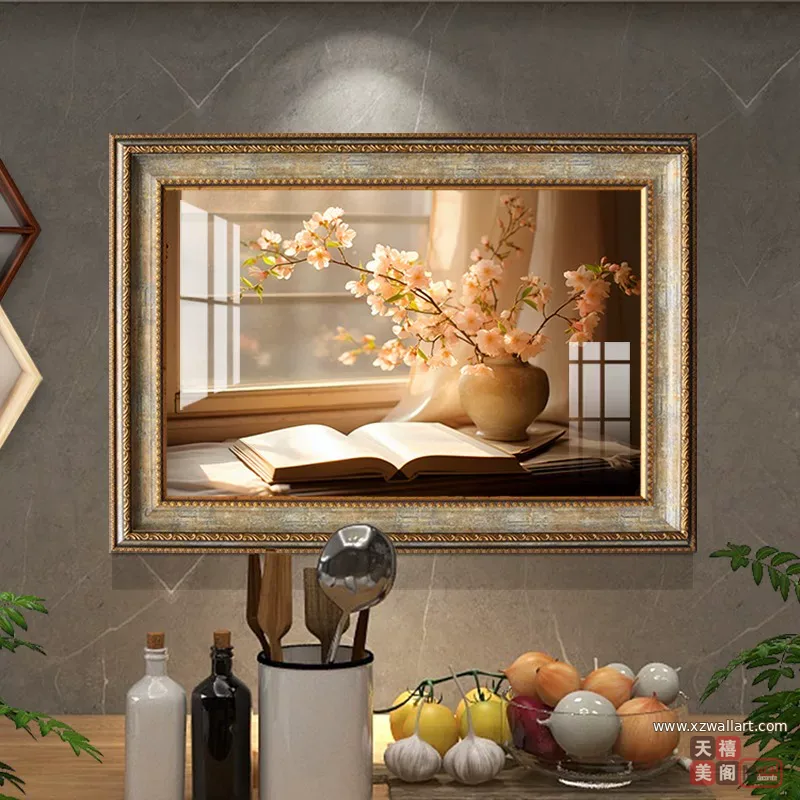抽象 单幅 装饰画 欧式 餐厅背景墙挂画 晶瓷画