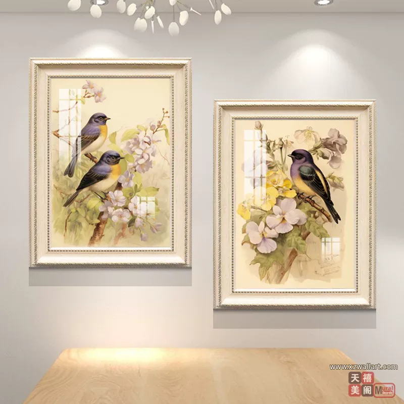 花 单幅 装饰画 美式 餐厅背景墙挂画 晶瓷画
