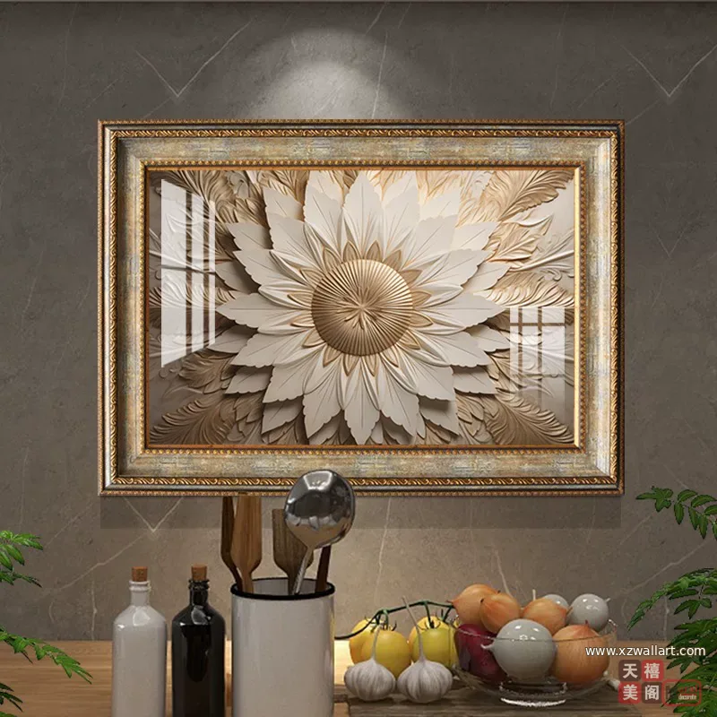 抽象 单幅 装饰画 美式 餐厅背景墙挂画 晶瓷画