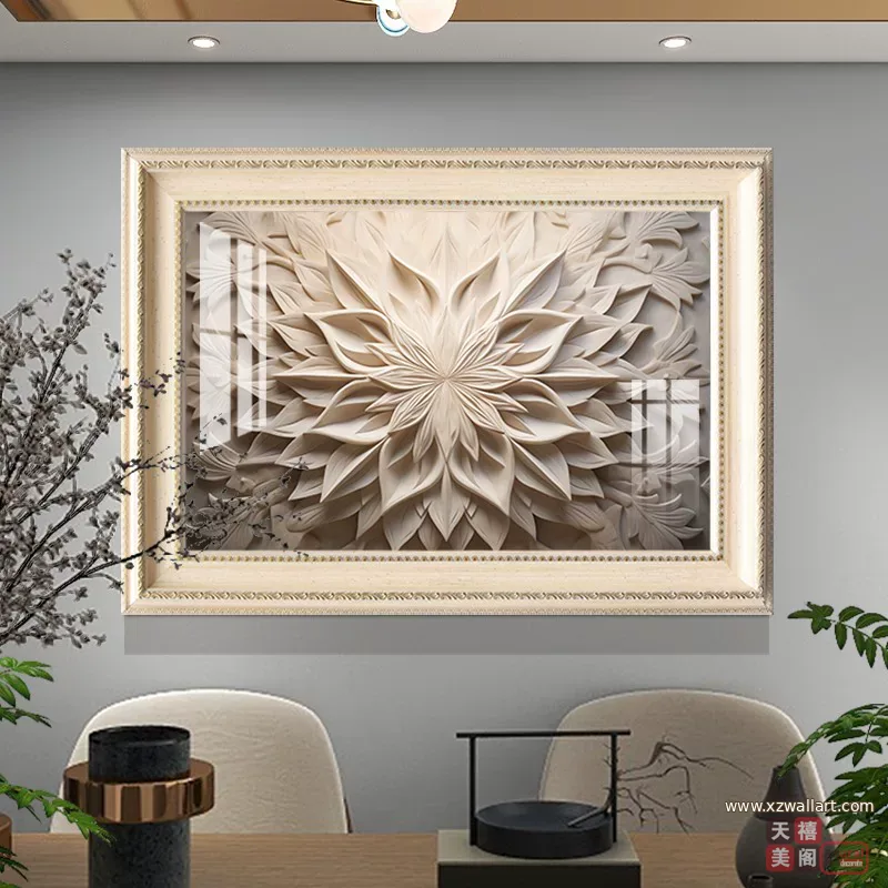 抽象 单幅 装饰画 美式 餐厅背景墙挂画 晶瓷画