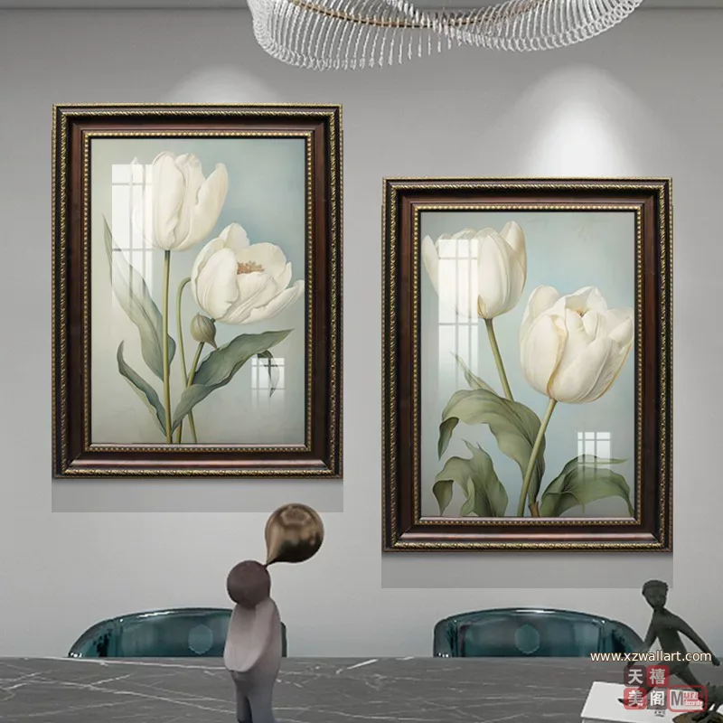 抽象 单幅 装饰画 美式 餐厅背景墙挂画 晶瓷画