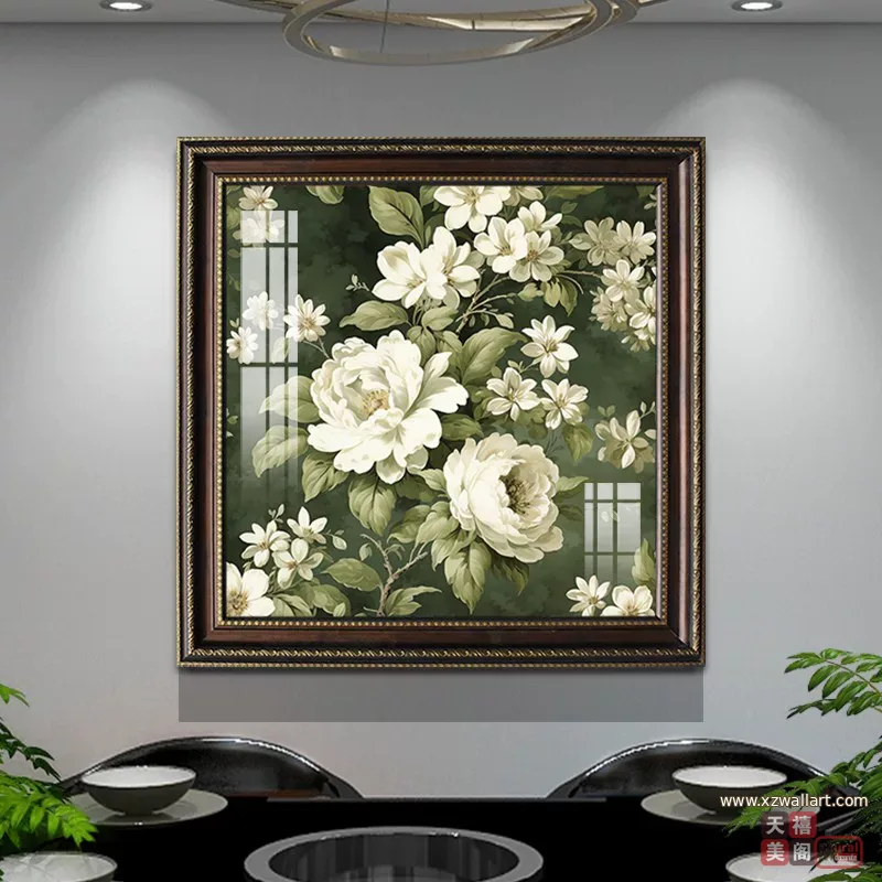 抽象 单幅 装饰画 美式 餐厅背景墙挂画 晶瓷画