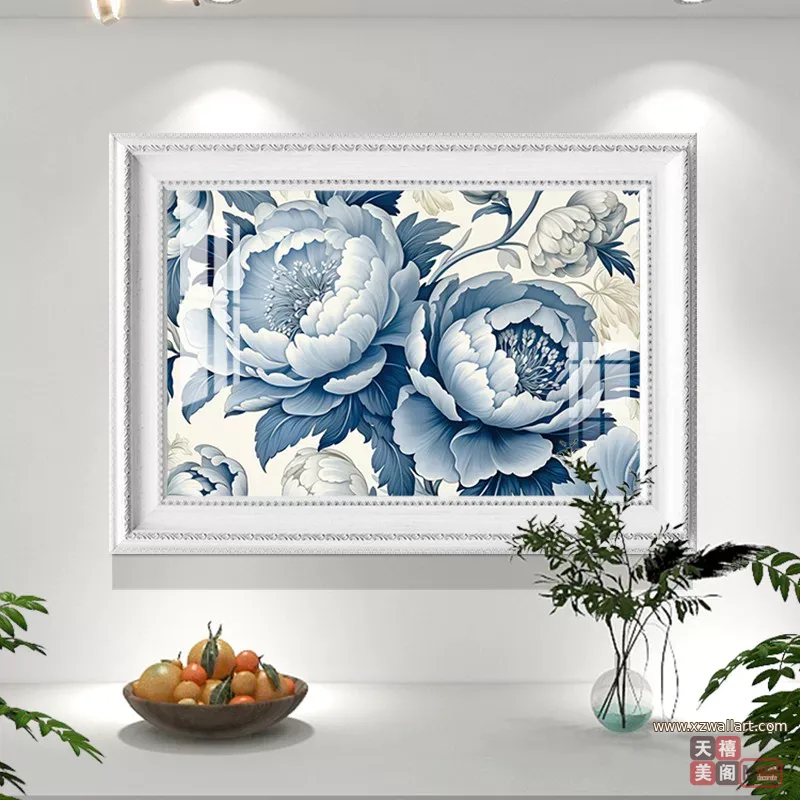 花 单幅 装饰画 轻奢风 餐厅背景墙挂画 晶瓷画