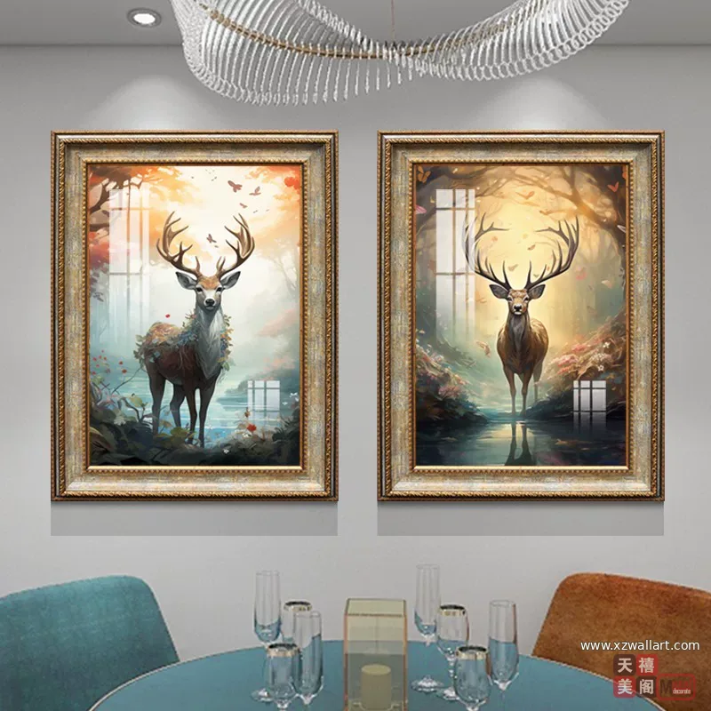 抽象 单幅 装饰画 欧式 餐厅背景墙挂画 晶瓷画