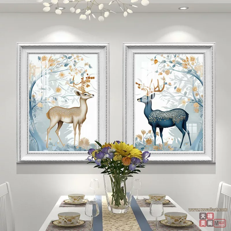 抽象 单幅 装饰画 欧式 餐厅背景墙挂画 晶瓷画