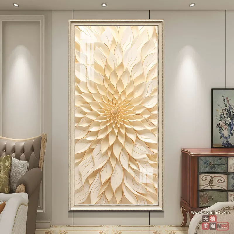 抽象 单幅 装饰画 美式 玄关背景墙挂画 晶瓷画